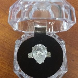 925 Sterling Pear CZ Ring.